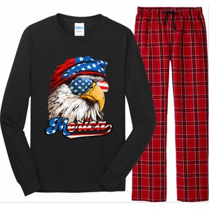 Merica Patriotic Eagle USA American Flag 4th Of July Long Sleeve Pajama Set