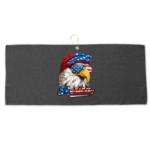 Merica Patriotic Eagle USA American Flag 4th Of July Large Microfiber Waffle Golf Towel