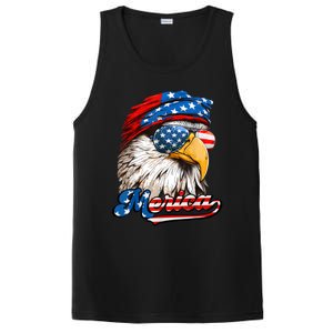 Merica Patriotic Eagle USA American Flag 4th Of July PosiCharge Competitor Tank