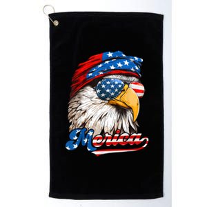 Merica Patriotic Eagle USA American Flag 4th Of July Platinum Collection Golf Towel