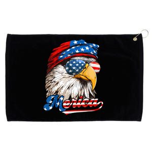 Merica Patriotic Eagle USA American Flag 4th Of July Grommeted Golf Towel