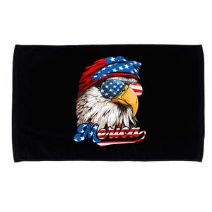 Merica Patriotic Eagle USA American Flag 4th Of July Microfiber Hand Towel