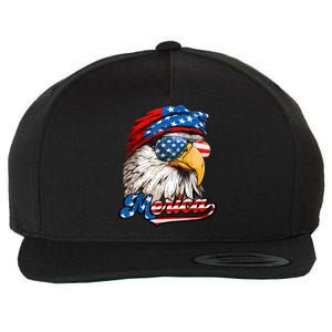 Merica Patriotic Eagle USA American Flag 4th Of July Wool Snapback Cap