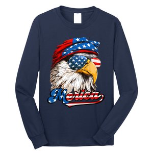 Merica Patriotic Eagle USA American Flag 4th Of July Long Sleeve Shirt