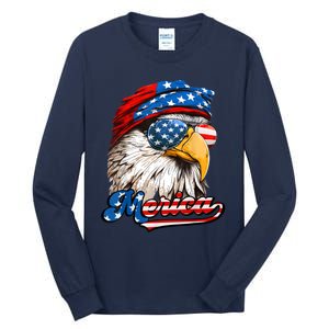 Merica Patriotic Eagle USA American Flag 4th Of July Tall Long Sleeve T-Shirt