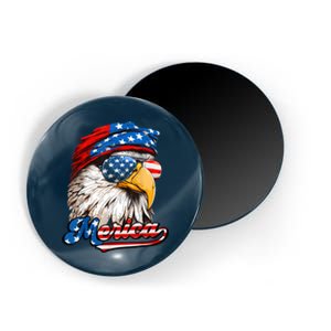 Merica Patriotic Eagle USA American Flag 4th Of July Magnet