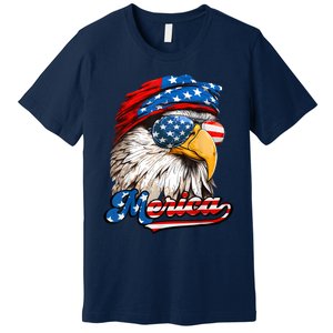 Merica Patriotic Eagle USA American Flag 4th Of July Premium T-Shirt