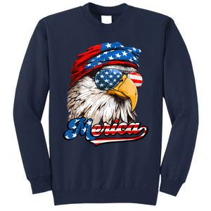 Merica Patriotic Eagle USA American Flag 4th Of July Tall Sweatshirt