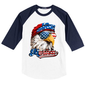 Merica Patriotic Eagle USA American Flag 4th Of July Baseball Sleeve Shirt