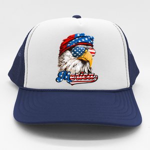 Merica Patriotic Eagle USA American Flag 4th Of July Trucker Hat