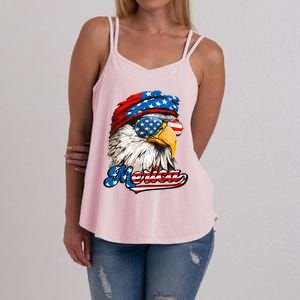 Merica Patriotic Eagle USA American Flag 4th Of July Women's Strappy Tank