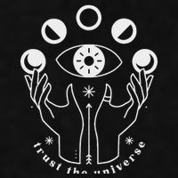 Moon Phases Esoteric Art Trust The Universe Quote Ladies PosiCharge Tri-Blend Wicking Tank