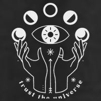 Moon Phases Esoteric Art Trust The Universe Quote Cool Comfort Performance Bucket Hat