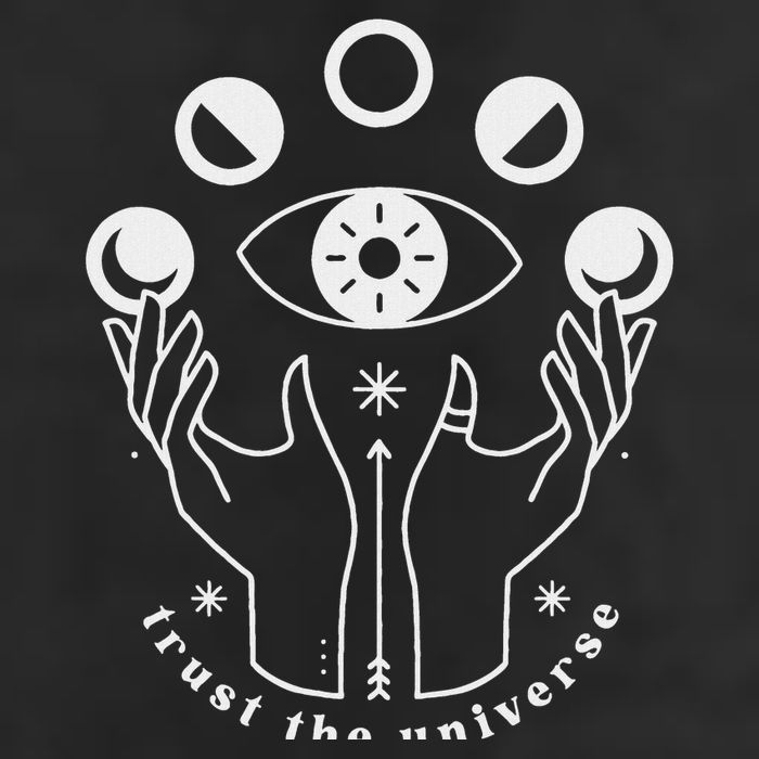 Moon Phases Esoteric Art Trust The Universe Quote Cool Comfort Performance Bucket Hat