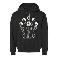 Moon Phases Esoteric Art Trust The Universe Quote Garment-Dyed Fleece Hoodie