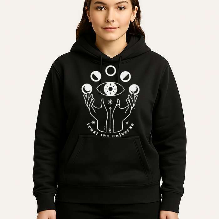 Moon Phases Esoteric Art Trust The Universe Quote Hoodie