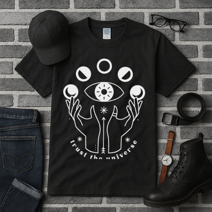 Moon Phases Esoteric Art Trust The Universe Quote Tall T-Shirt