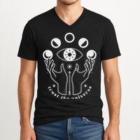 Moon Phases Esoteric Art Trust The Universe Quote V-Neck T-Shirt