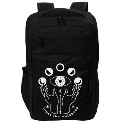Moon Phases Esoteric Art Trust The Universe Quote Impact Tech Backpack