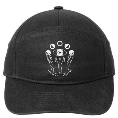 Moon Phases Esoteric Art Trust The Universe Quote 7-Panel Snapback Hat