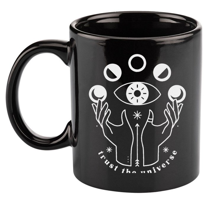Moon Phases Esoteric Art Trust The Universe Quote 11oz C Handle Ceramic Mug