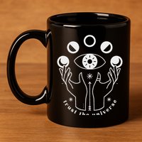 Moon Phases Esoteric Art Trust The Universe Quote 11oz C Handle Ceramic Mug