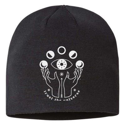 Moon Phases Esoteric Art Trust The Universe Quote Sustainable Beanie
