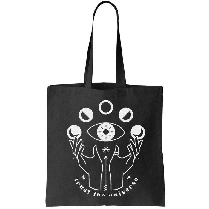 Moon Phases Esoteric Art Trust The Universe Quote Bag