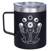 Moon Phases Esoteric Art Trust The Universe Quote 12oz Stainless Steel Coffee Mug