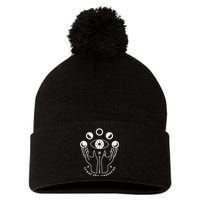 Moon Phases Esoteric Art Trust The Universe Quote Pom Pom 12in Knit Beanie