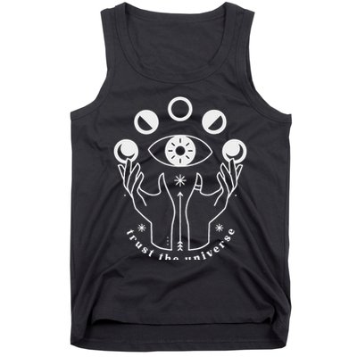 Moon Phases Esoteric Art Trust The Universe Quote Tank Top