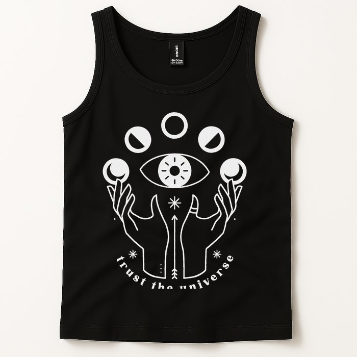 Moon Phases Esoteric Art Trust The Universe Quote Tank Top