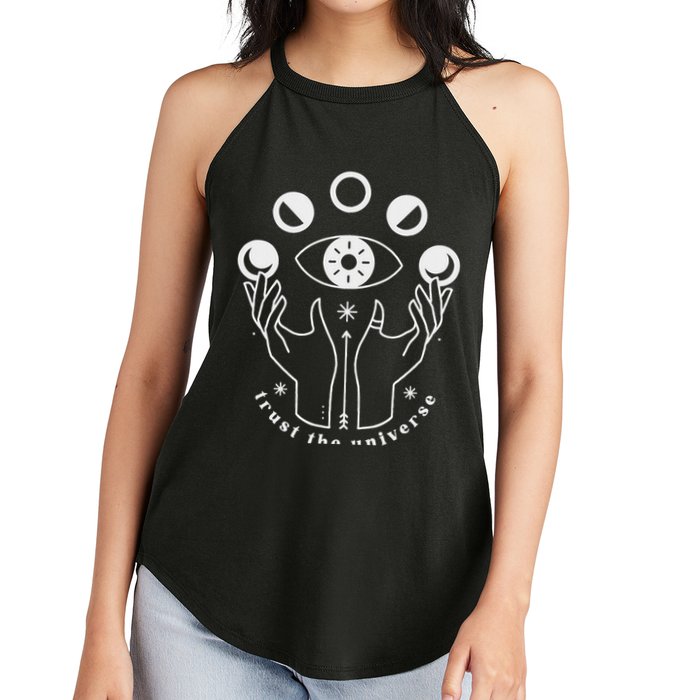 Moon Phases Esoteric Art Trust The Universe Quote Women's Perfect Tri Rocker Tank