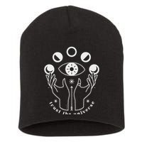 Moon Phases Esoteric Art Trust The Universe Quote Short Acrylic Beanie
