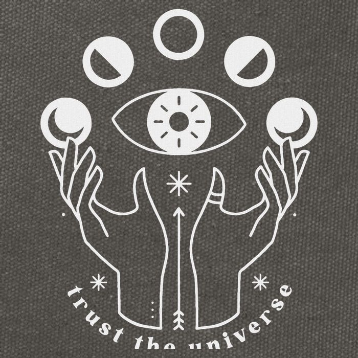 Moon Phases Esoteric Art Trust The Universe Quote Cotton Canvas Backpack