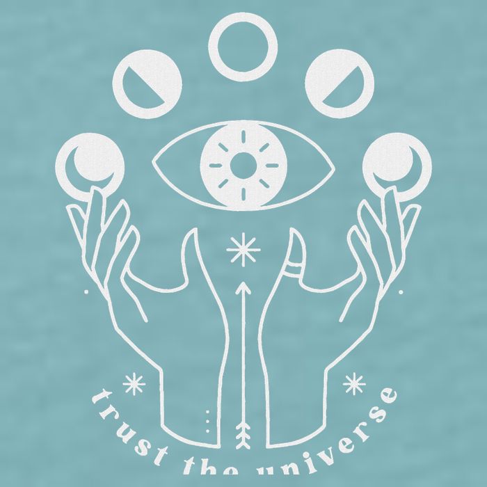 Moon Phases Esoteric Art Trust The Universe Quote Sueded Cloud Jersey T-Shirt