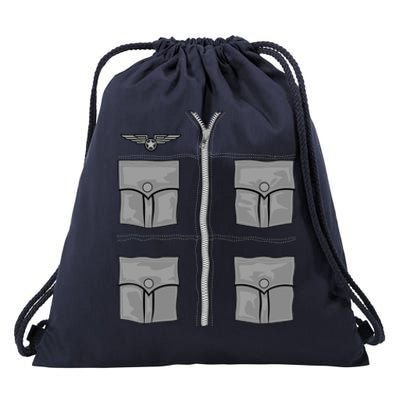 Military Pilot Fighter Halloween Costume Quick Flying Gift Drawstring Bag