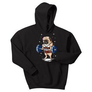 Muscle Pug for fit dog owner Kids Hoodie