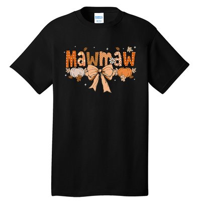 Mawmaw Pumpkin Fall Coquette Bow Thanksgiving Mom Tall T-Shirt