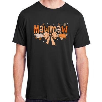 Mawmaw Pumpkin Fall Coquette Bow Thanksgiving Mom Adult ChromaSoft Performance T-Shirt