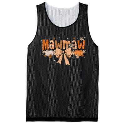 Mawmaw Pumpkin Fall Coquette Bow Thanksgiving Mom Mesh Reversible Basketball Jersey Tank