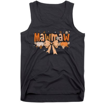 Mawmaw Pumpkin Fall Coquette Bow Thanksgiving Mom Tank Top