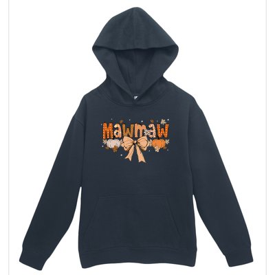 Mawmaw Pumpkin Fall Coquette Bow Thanksgiving Mom Urban Pullover Hoodie