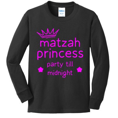 Matzah Princess Funny Passover Afikoman Midnight Party Matzo Kids Long Sleeve Shirt