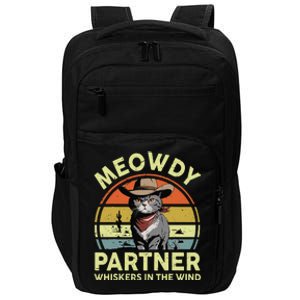 Meowdy Partner Funny British Shorthair Cat Cowboy Dad Kitten Impact Tech Backpack