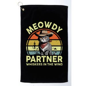 Meowdy Partner Funny British Shorthair Cat Cowboy Dad Kitten Platinum Collection Golf Towel