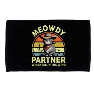 Meowdy Partner Funny British Shorthair Cat Cowboy Dad Kitten Microfiber Hand Towel