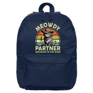 Meowdy Partner Funny British Shorthair Cat Cowboy Dad Kitten 16 in Basic Backpack