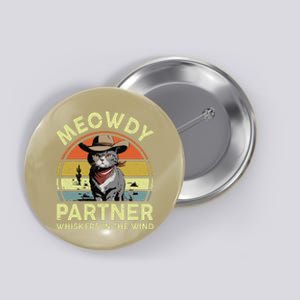 Meowdy Partner Funny British Shorthair Cat Cowboy Dad Kitten Button