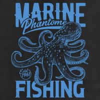 Marine Phantome Fishing 7 Panel Mesh Trucker Snapback Hat
